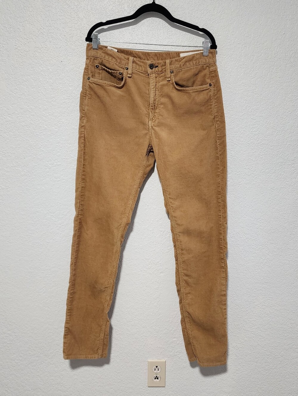 Rag & Bone Men Corduroy Pants 33 Slim Fit Camel Caramel Cotton